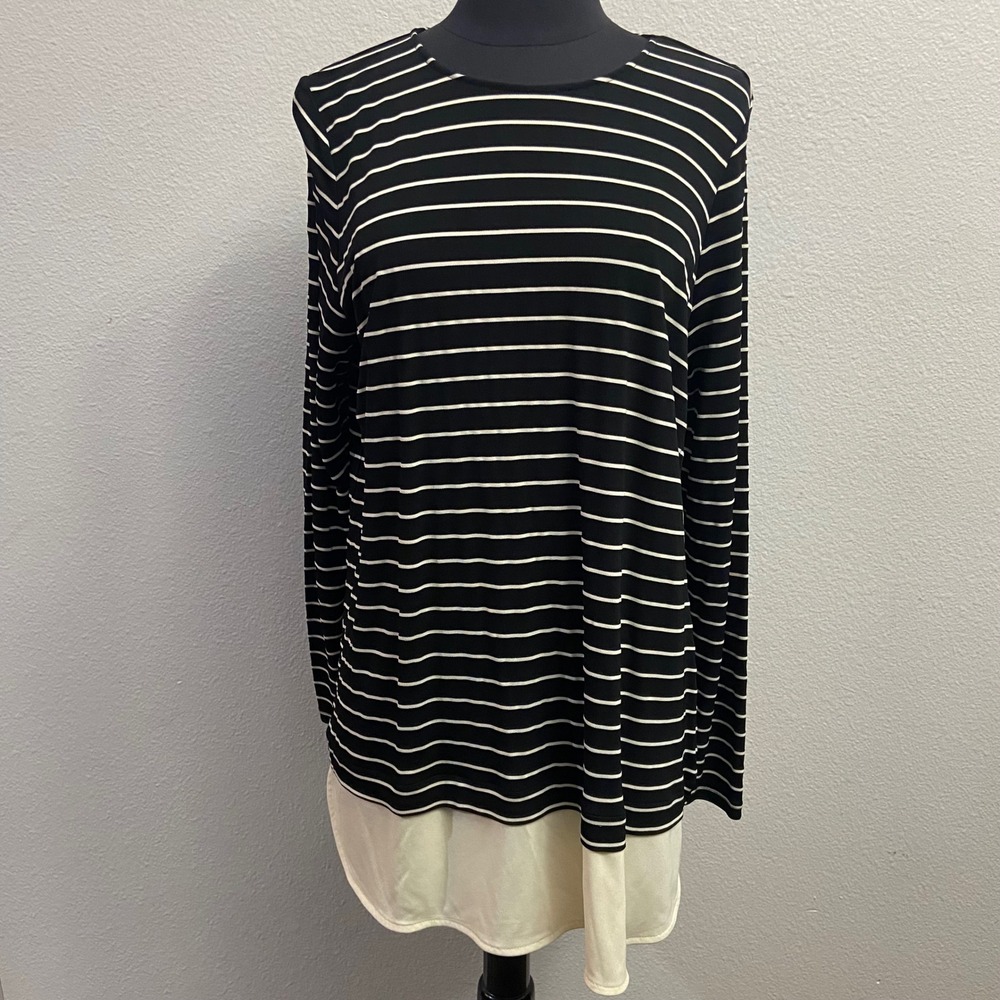 Lauren Ralph Lauren Women's Size 1X (READ)‎ Striped Long Sleeve Tunic Faux Layer